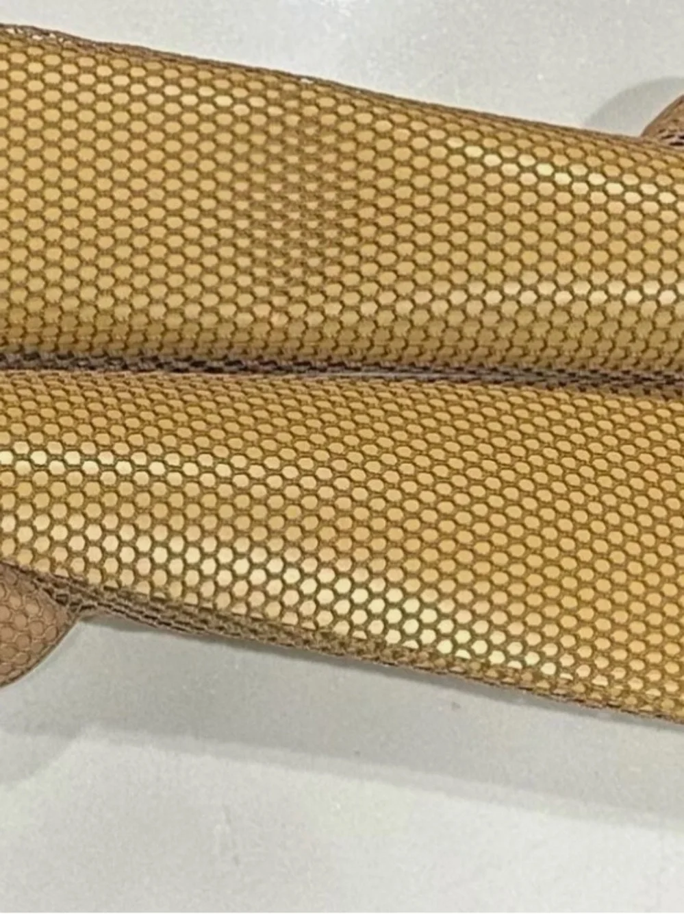 Gianvito Rossi Tan Fishnet Stretch Over-the-Knee Boots